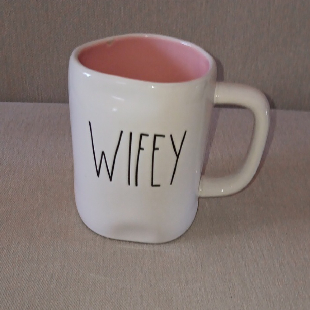 Rae Dunn Wifey Ceramic Mug with Pink Interior